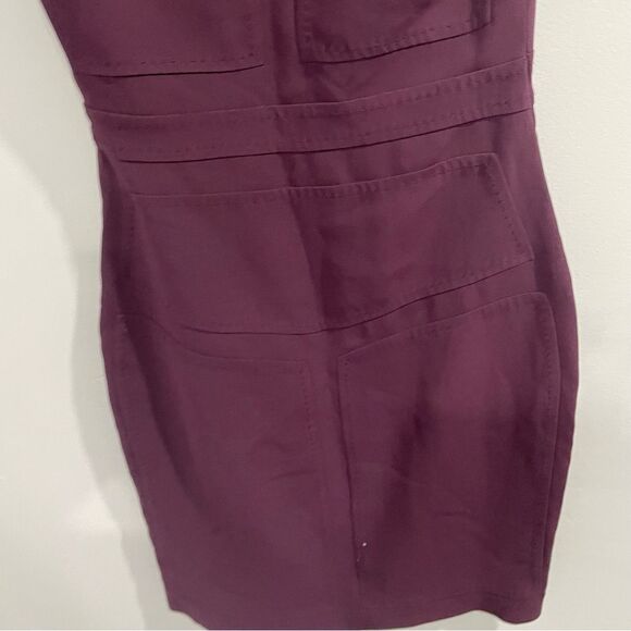 DVF Diane Von Furstenberg Burgundy Purple Midi Dress Size 2 - Picture 8 of 9